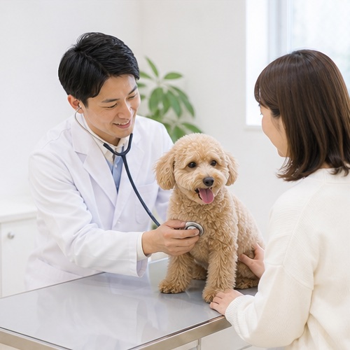 青葉動物病院の犬の診察