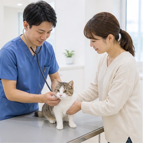 青葉動物病院の猫の診察